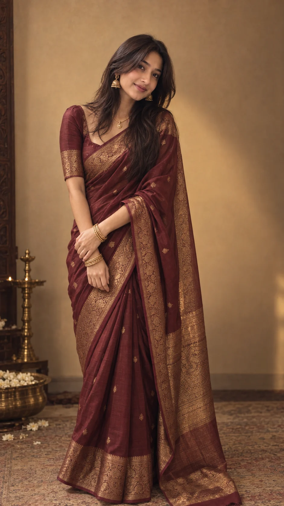 Example result for Traditional Saree AI Portrait AI image prompt