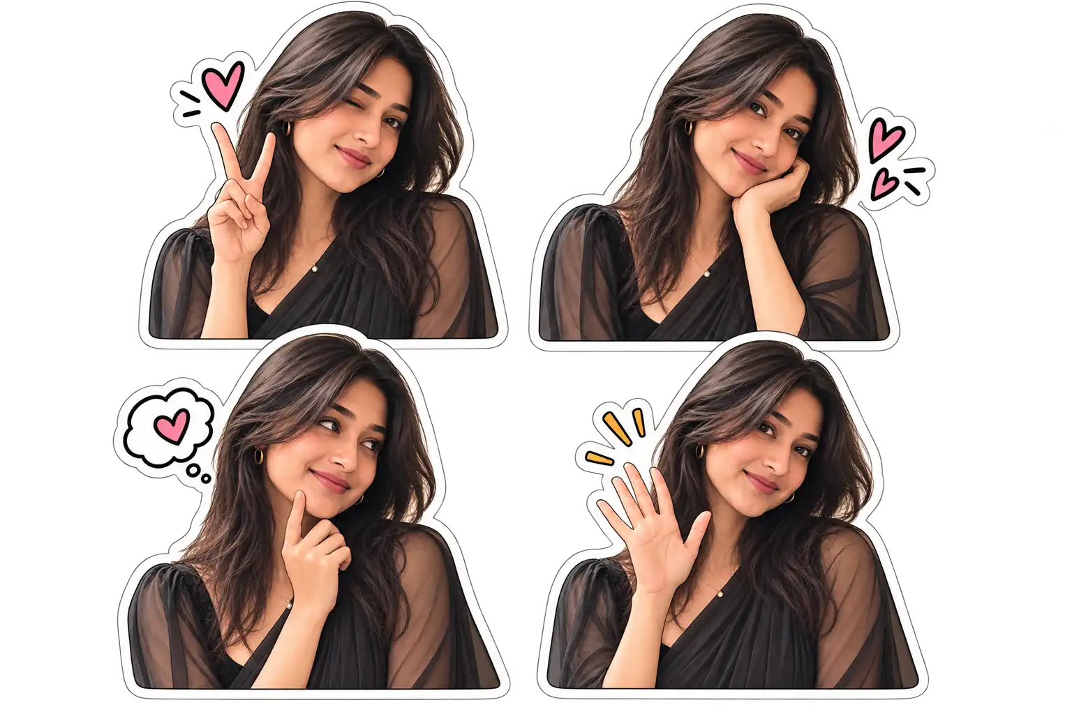 Example result for Cartoon Sticker Mirror Selfie AI image prompt