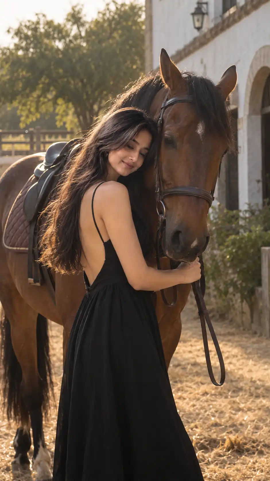 Example result for Woman With Horse Portrait AI image prompt